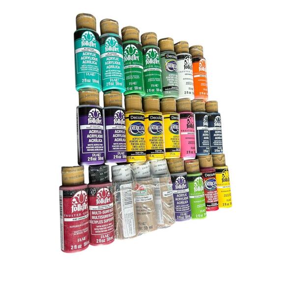 FolkArt Americana Acrylic Paint Multi Color 24 - 2 Oz Squeeze Bottles Unopened - Picture 2 of 3